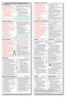 Rigging Gear Inspection Reference Card Pocket Size